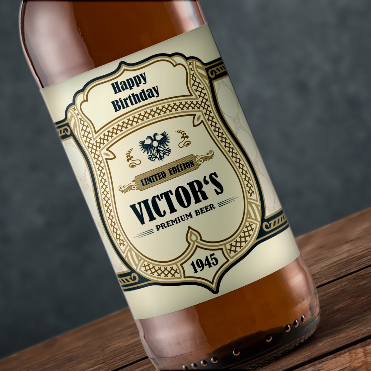 Bier met gepersonaliseerde tekst - Wapen