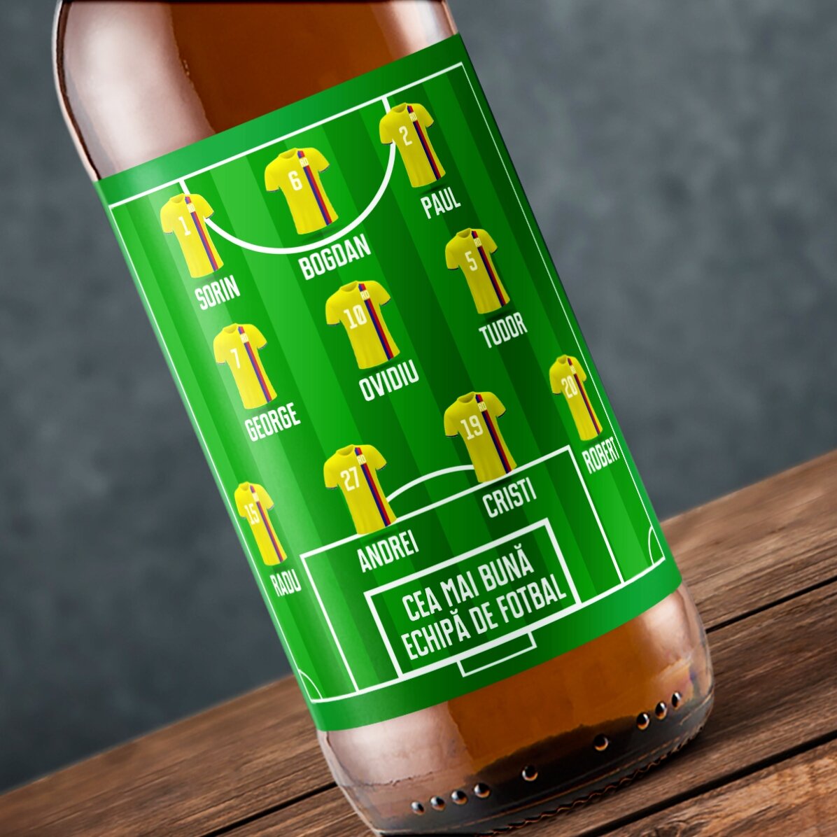 Bier met gepersonaliseerde tekst - Voetbalteam
