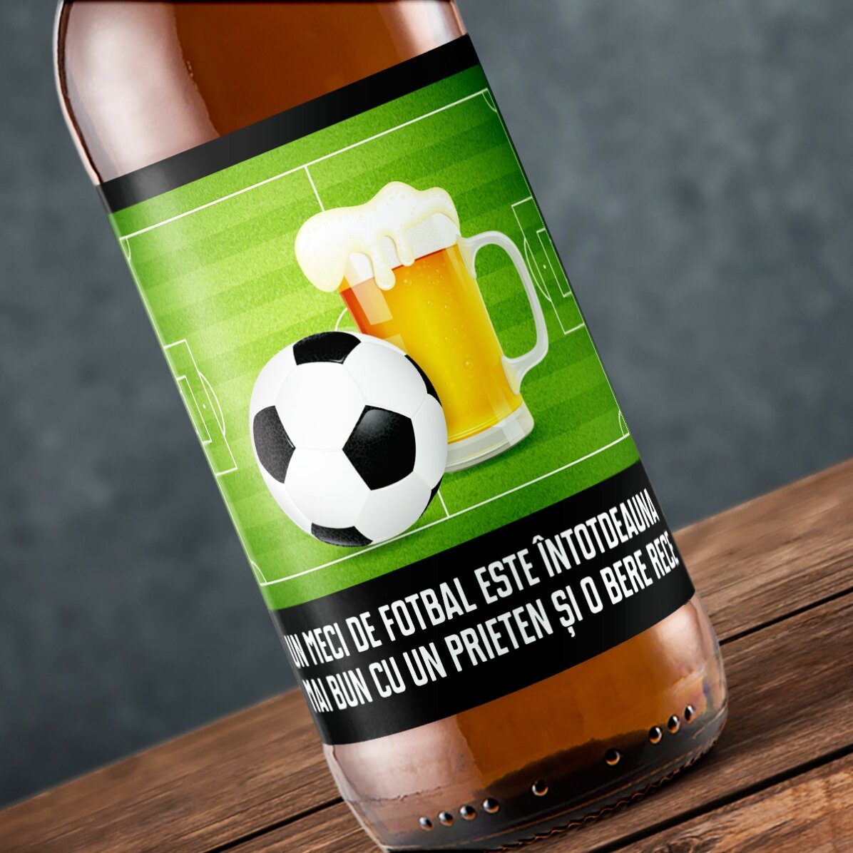 Bier met gepersonaliseerde tekst - Voetbal