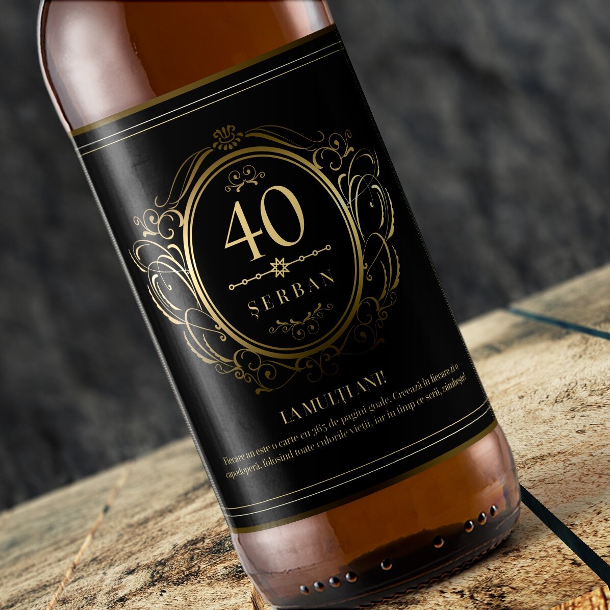 Bier met gepersonaliseerde tekst - Happy 40