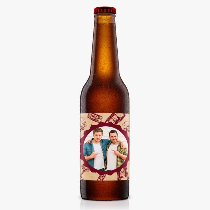Bier met een foto erop