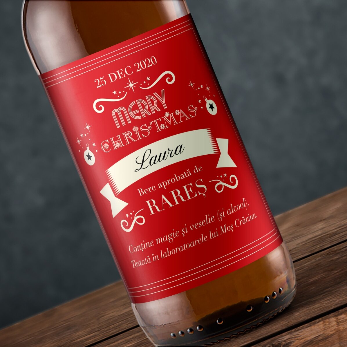 Bier met gepersonaliseerde tekst - De magie van Kerstmis