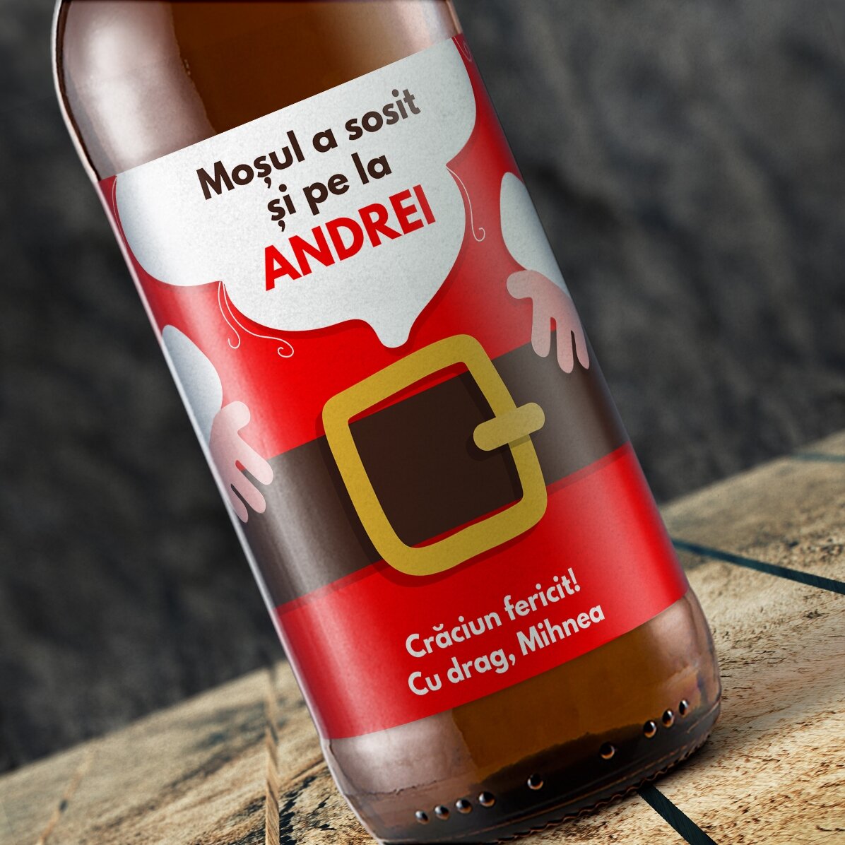 Bier met gepersonaliseerde tekst - De kerstman is er