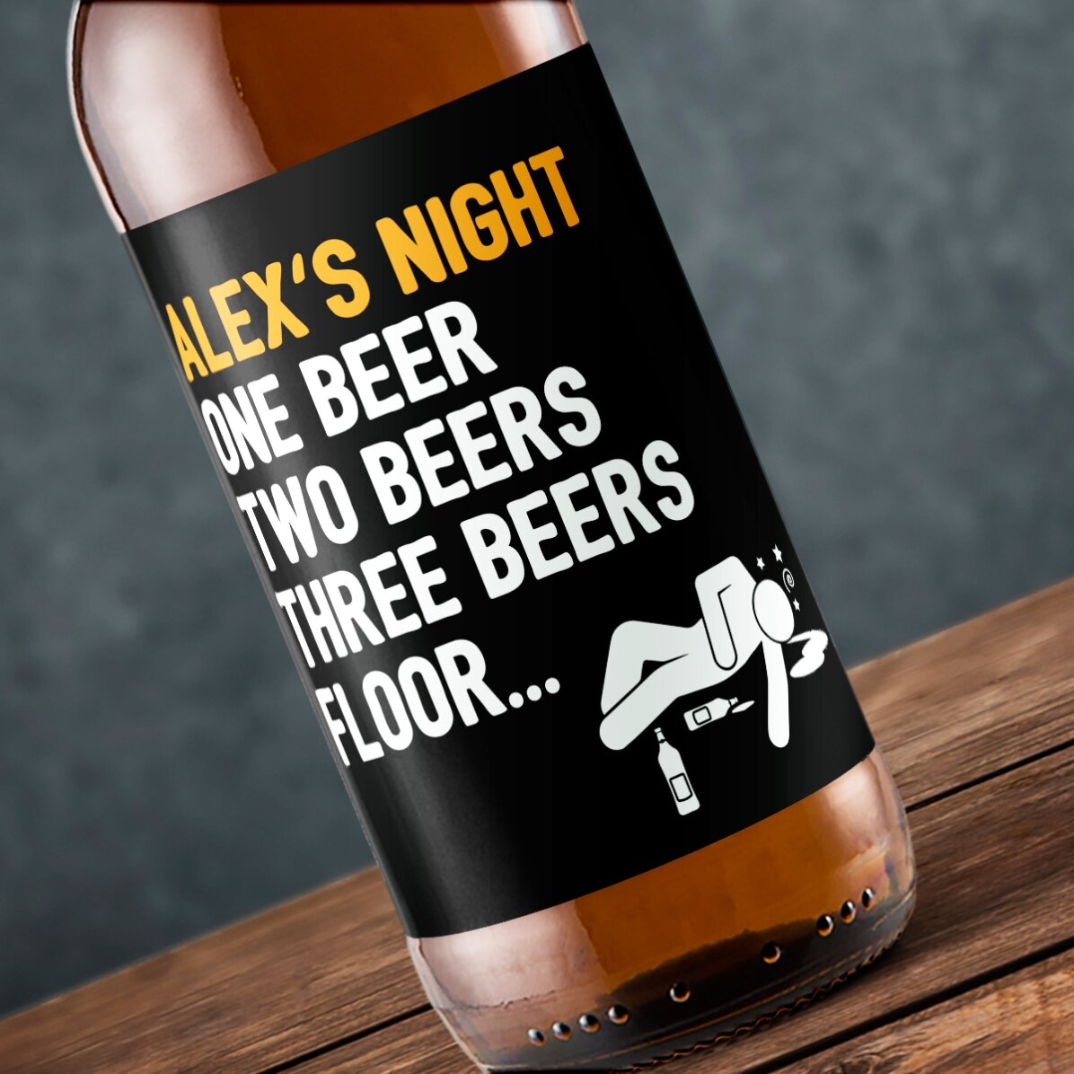 Bier met gepersonaliseerde tekst - One beer, two beers...