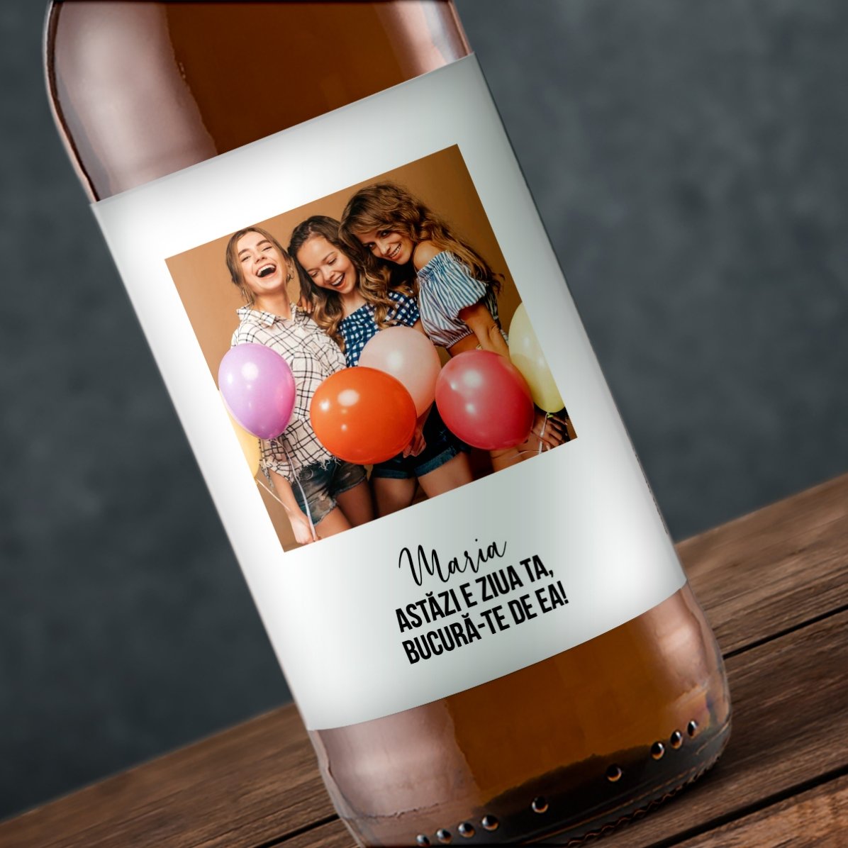 Gepersonaliseerd bier met tekst en een foto - Geluk