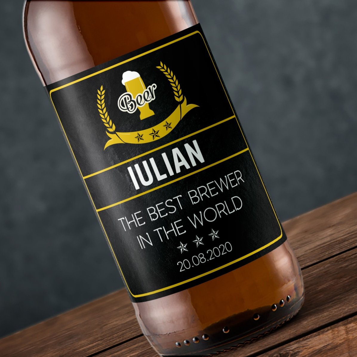 Bier met gepersonaliseerde tekst - The best brewer