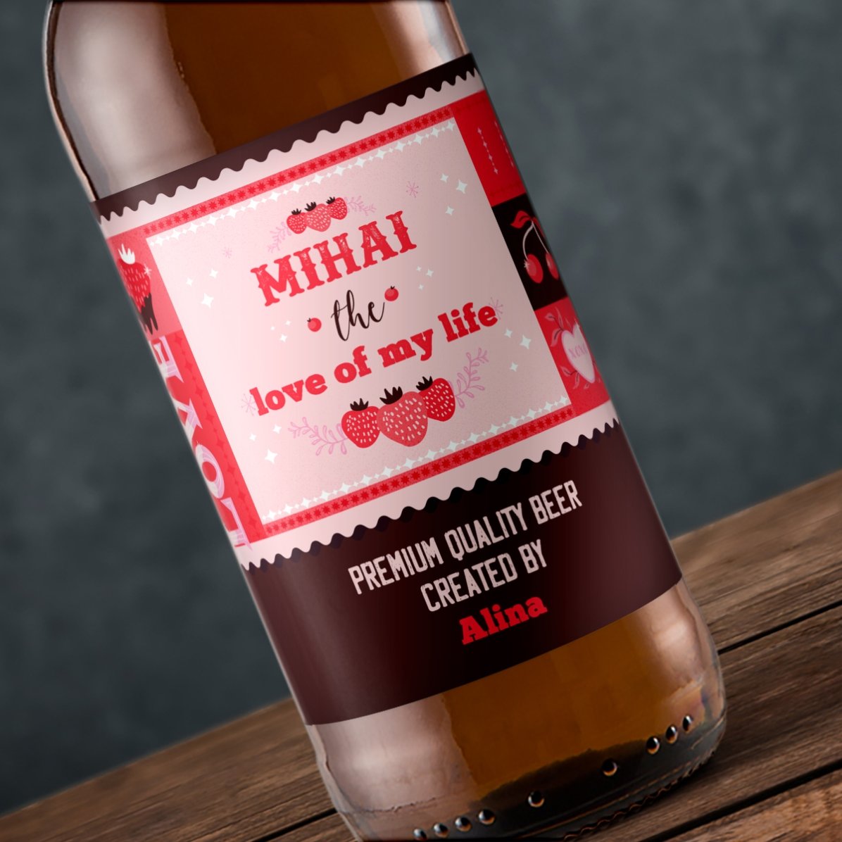 Bier met gepersonaliseerde tekst - Valentijnsdag