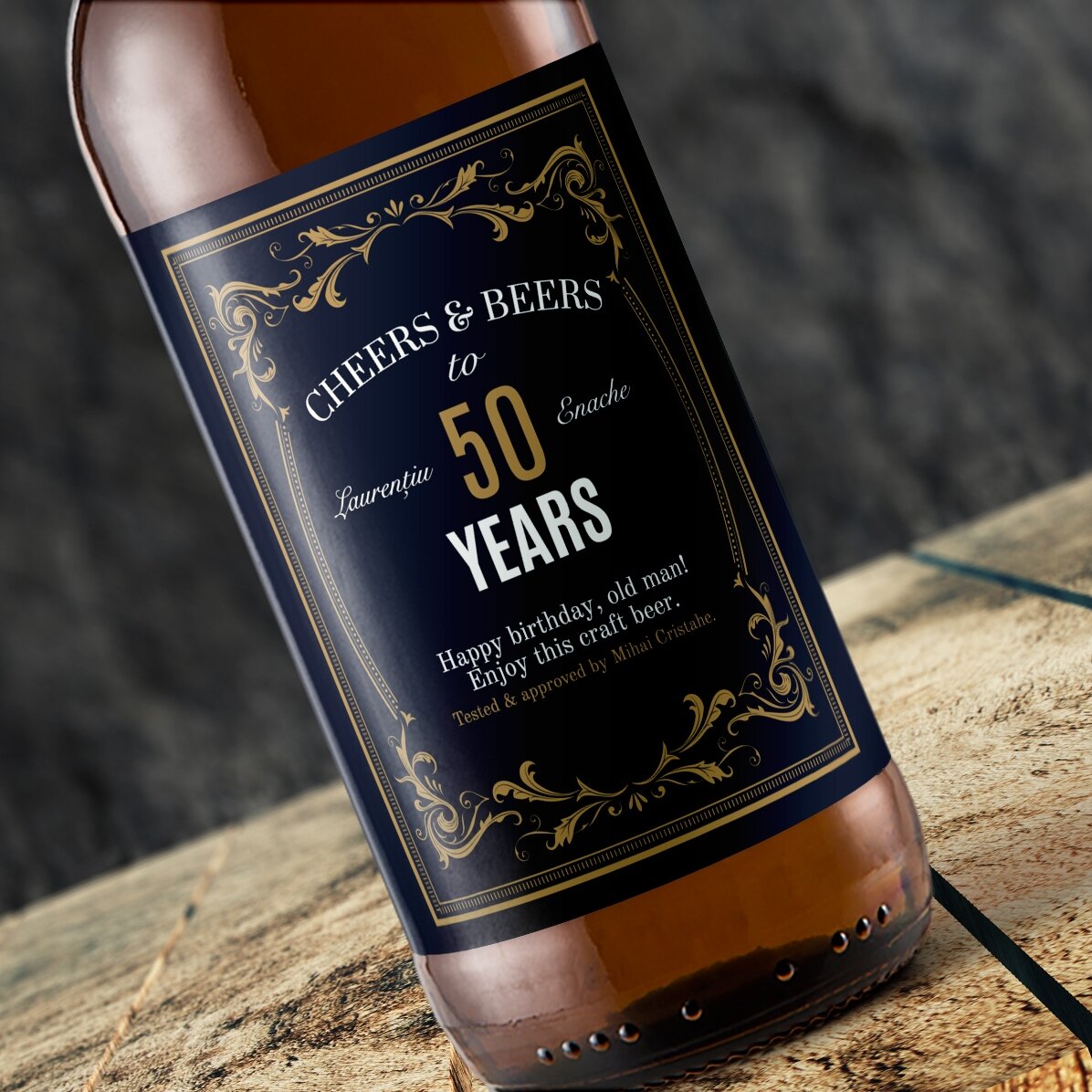 Bier met gepersonaliseerde tekst - Vintage 50