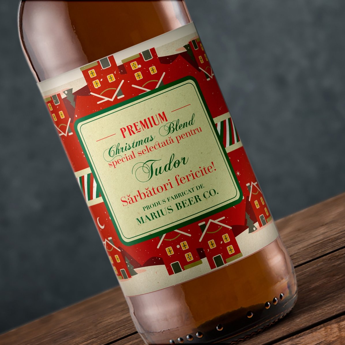 Bier met gepersonaliseerde tekst - Vintage Christmas Blend