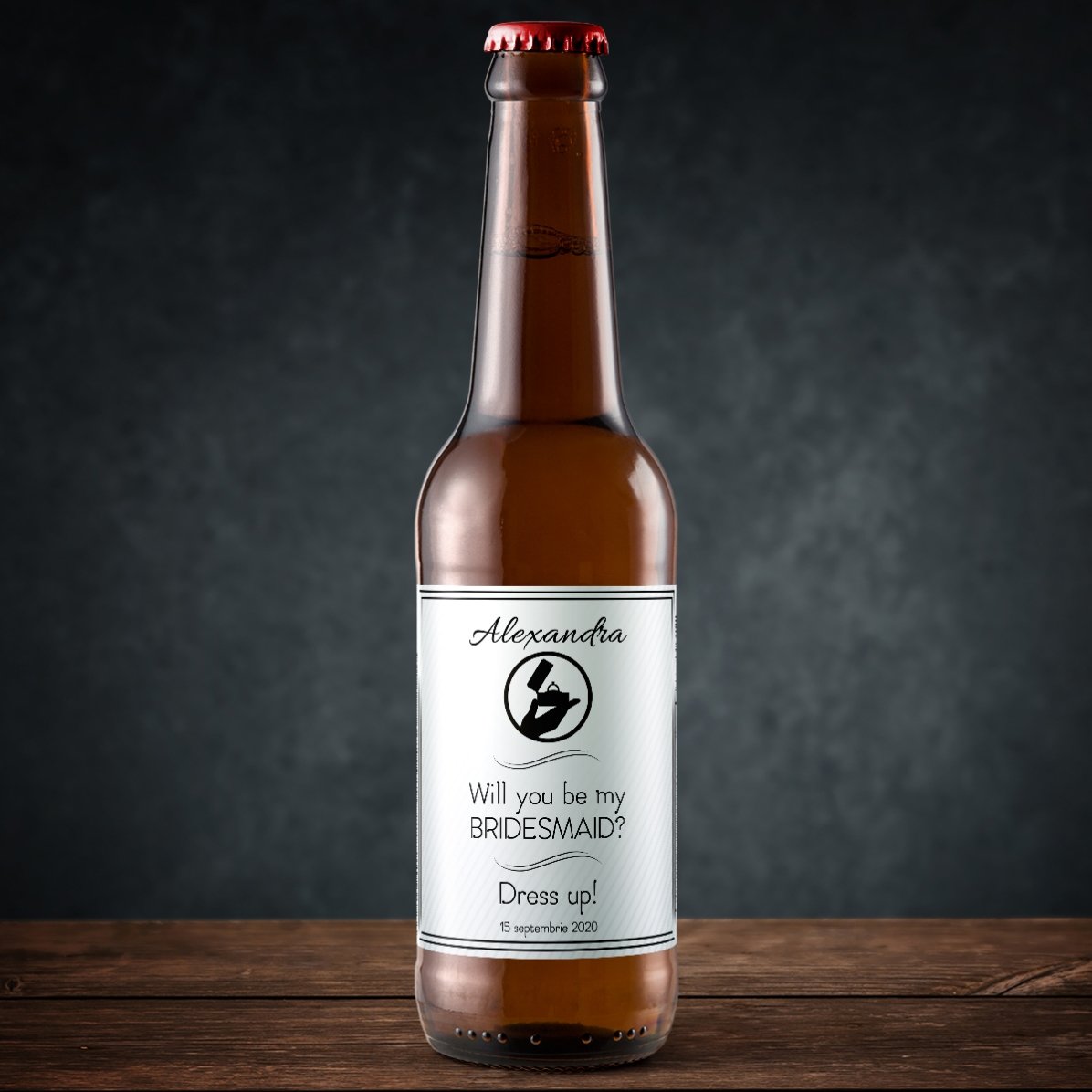 Bier met gepersonaliseerde tekst - Will you be my bridesmaid?