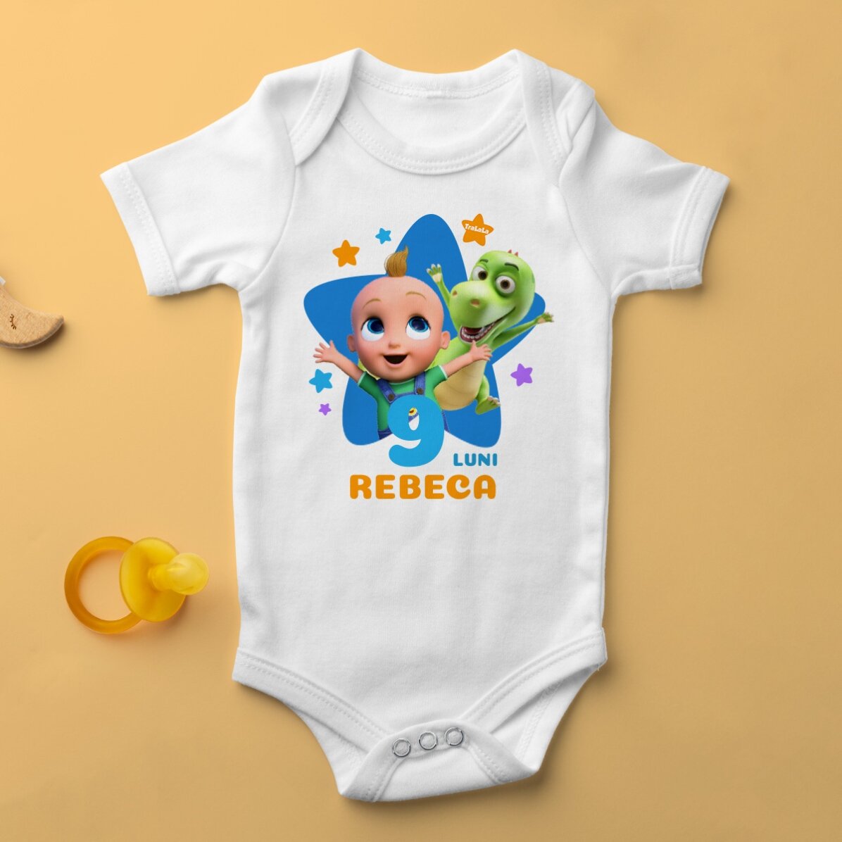 Personalised birthday bodysuit for children with age and name - TraLaLa