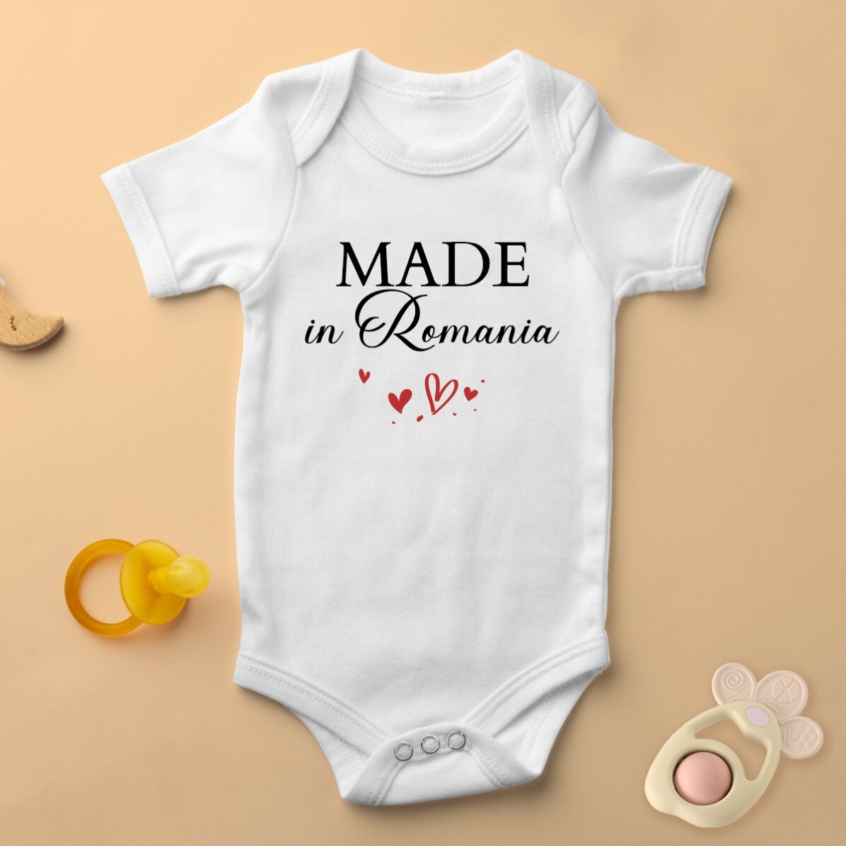 Personalised baby bodysuit with message - Made with love