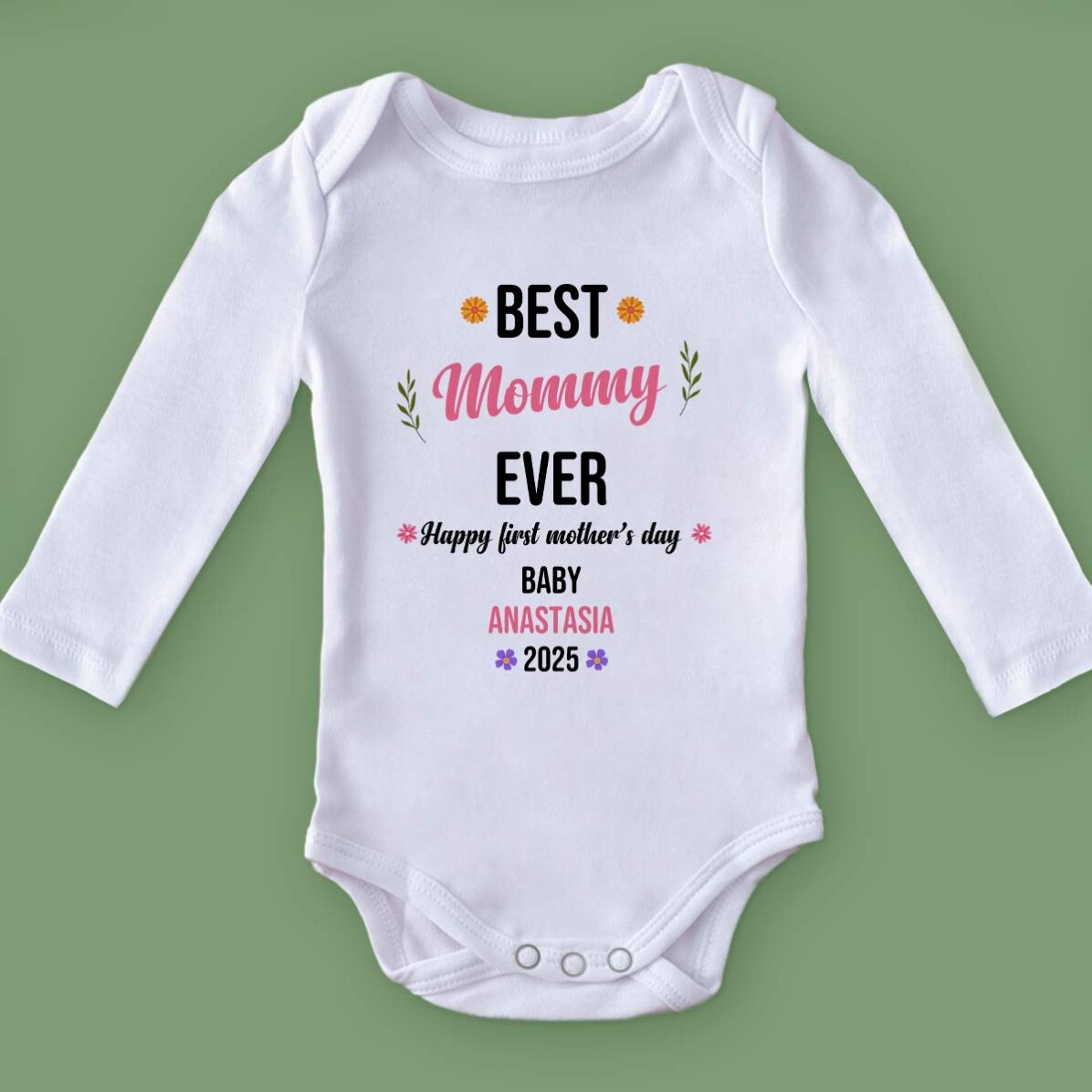 Personalised baby bodysuit with message - Mother