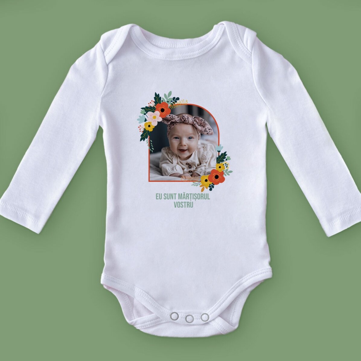Gepersonaliseerd kinderpakje met een foto en tekst - Bloemen