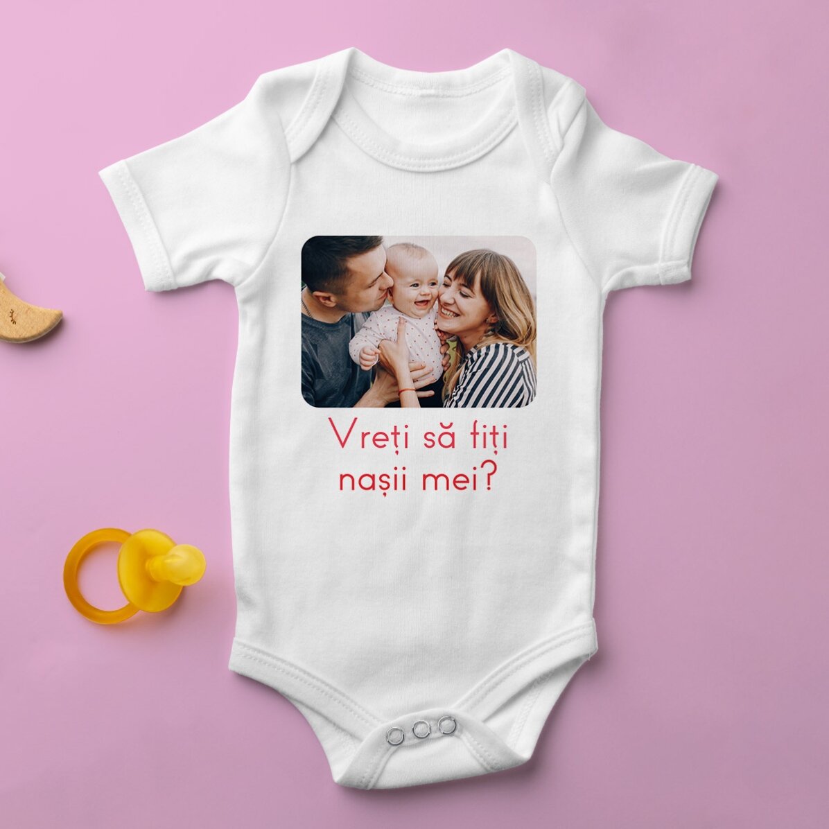Kinderbodysuit, gepersonaliseerd met een foto en tekst