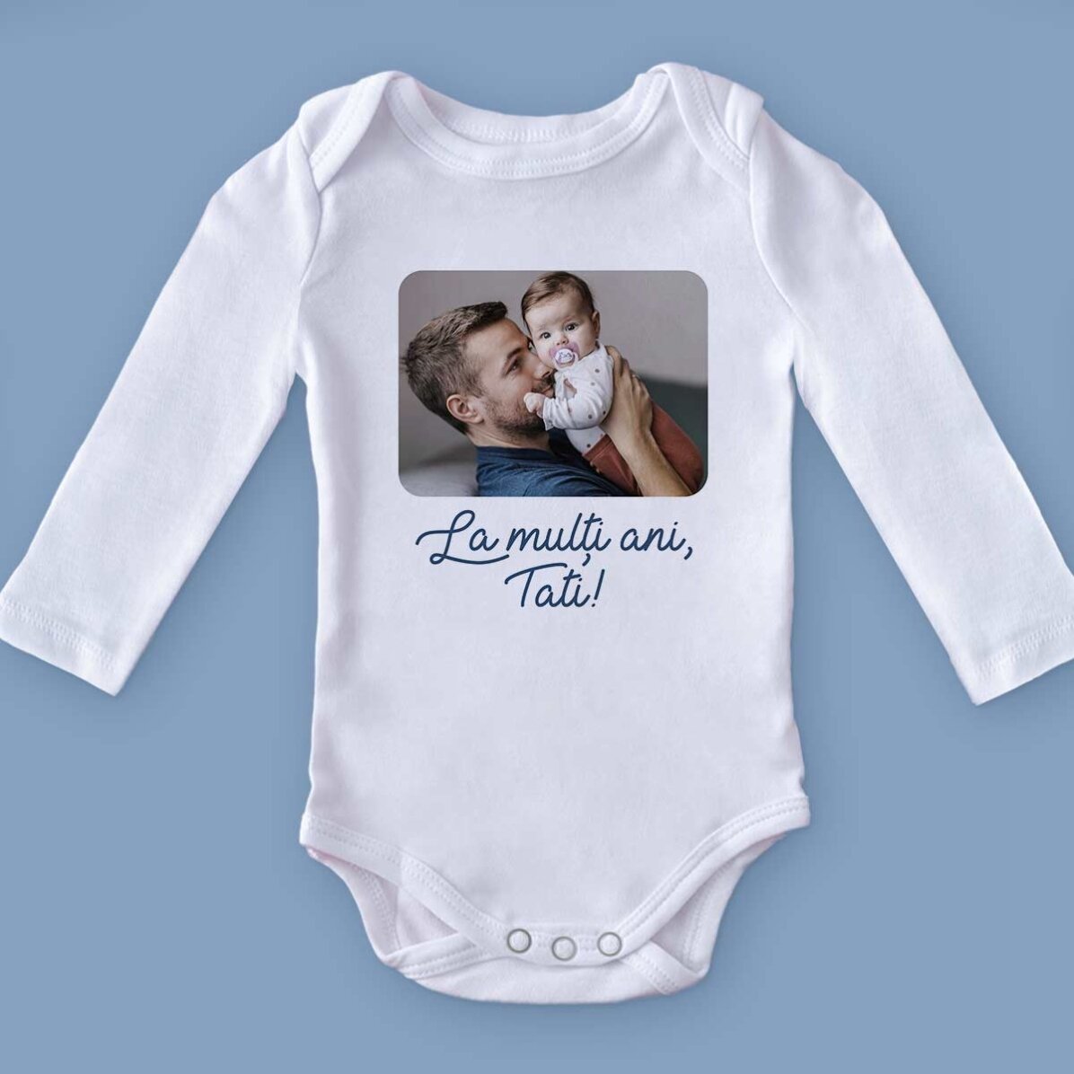 Kinderbodysuit, gepersonaliseerd met een foto en tekst