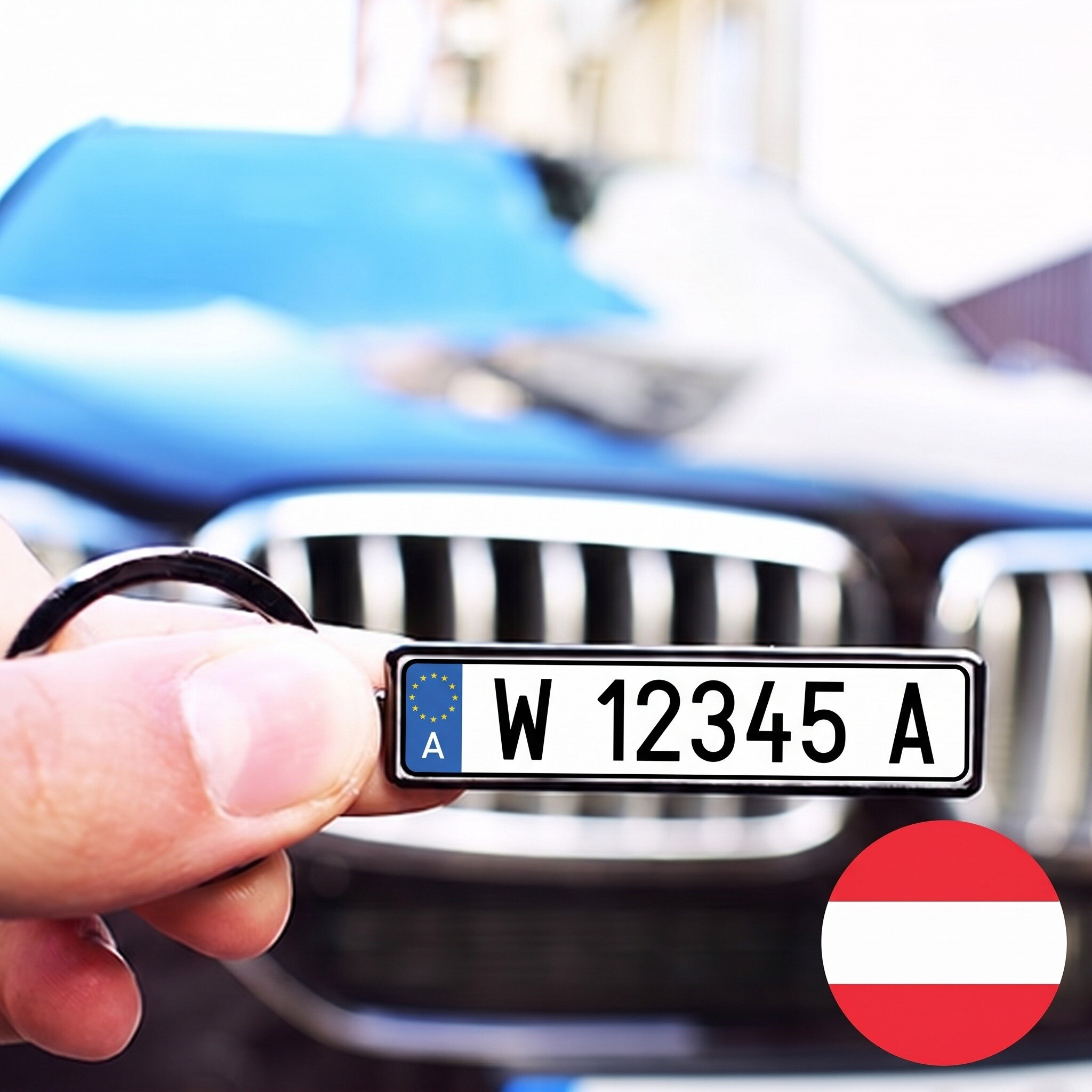 Gepersonaliseerde sleutelhanger met Oostenrijks kenteken