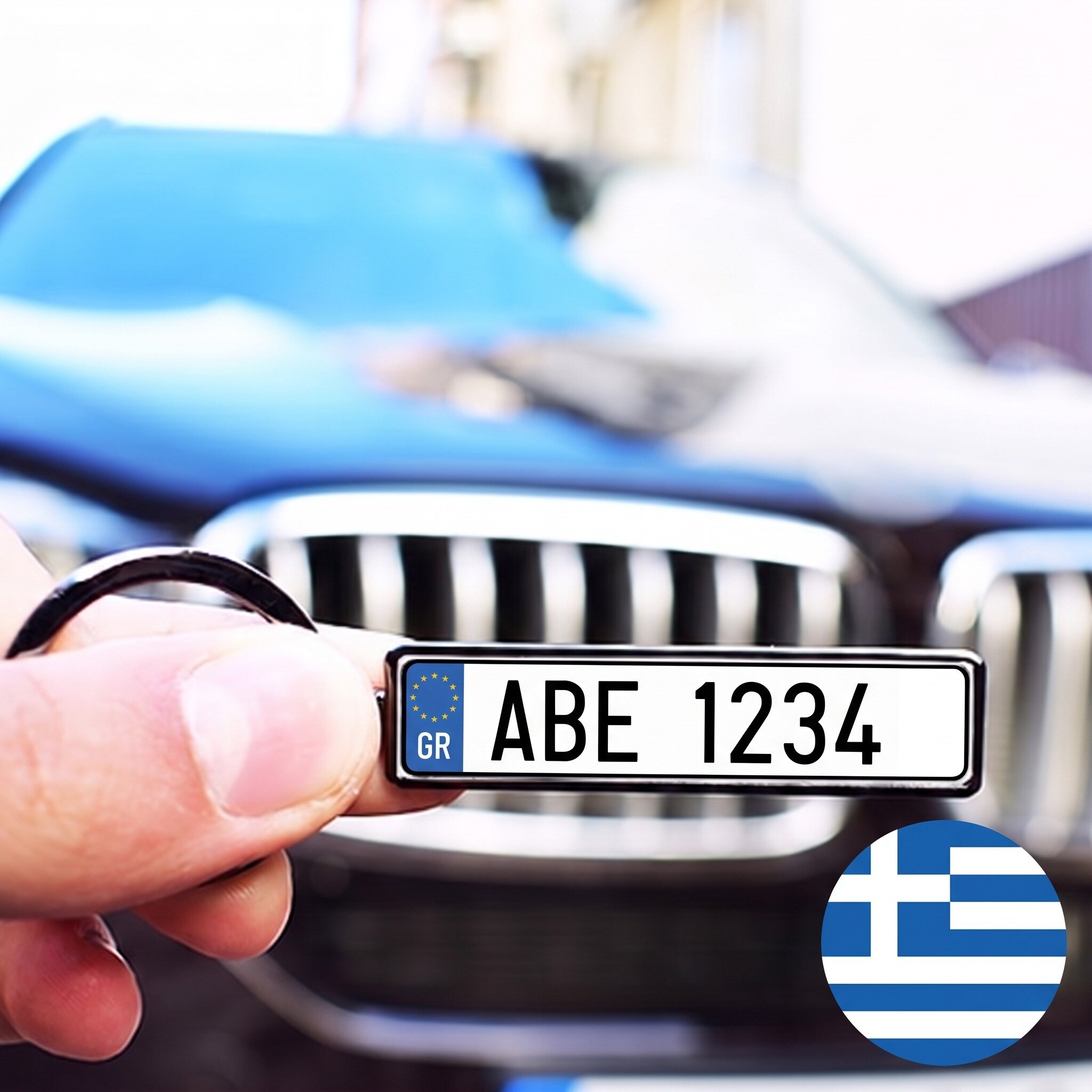 Gepersonaliseerde sleutelhanger met Grieks kenteken