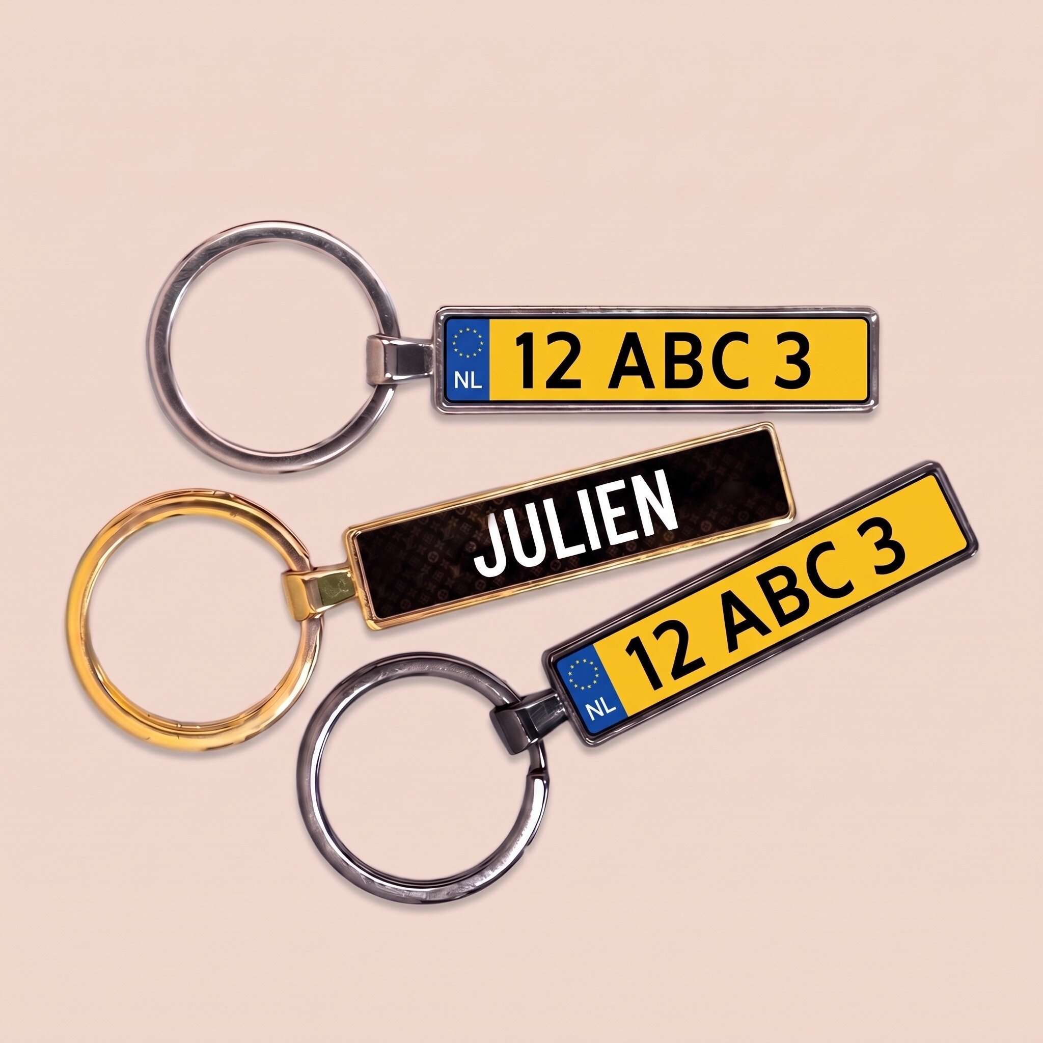 Gepersonaliseerde sleutelhanger met Nederlands kenteken