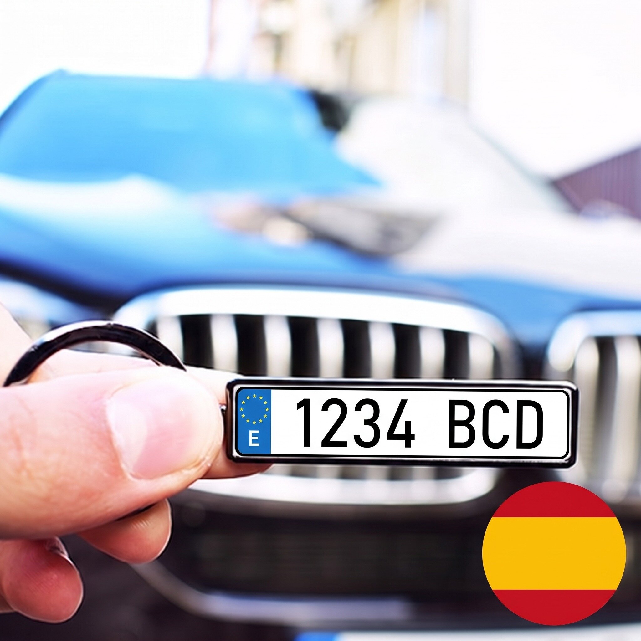 Gepersonaliseerde sleutelhanger met Spaans kenteken