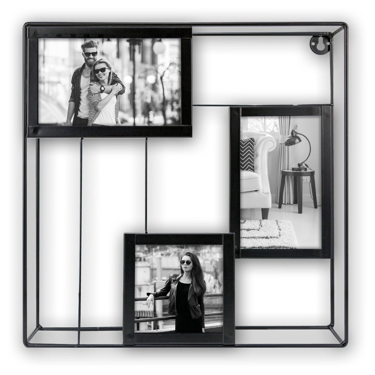 Metalen fotolijst voor drie foto