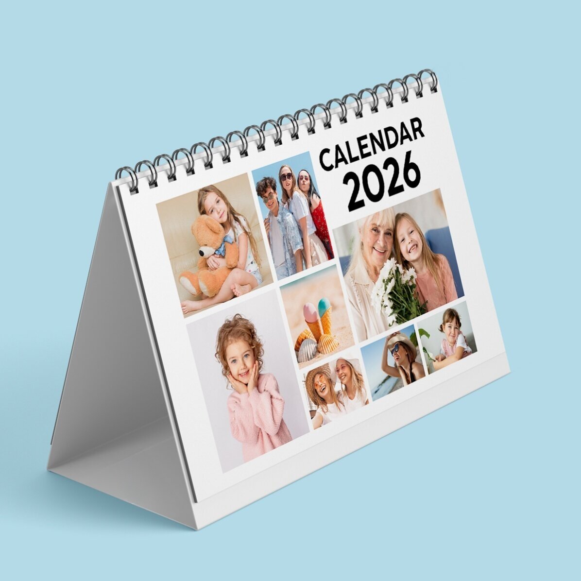 Gepersonaliseerde bureaukalender met foto’s