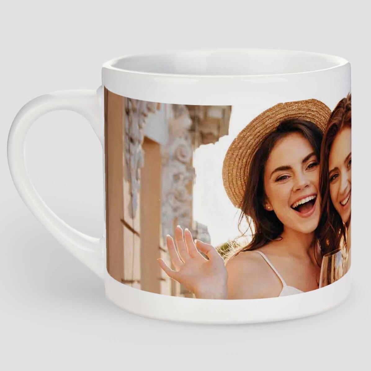 Gepersonaliseerde espressokop met een foto in liggend formaat