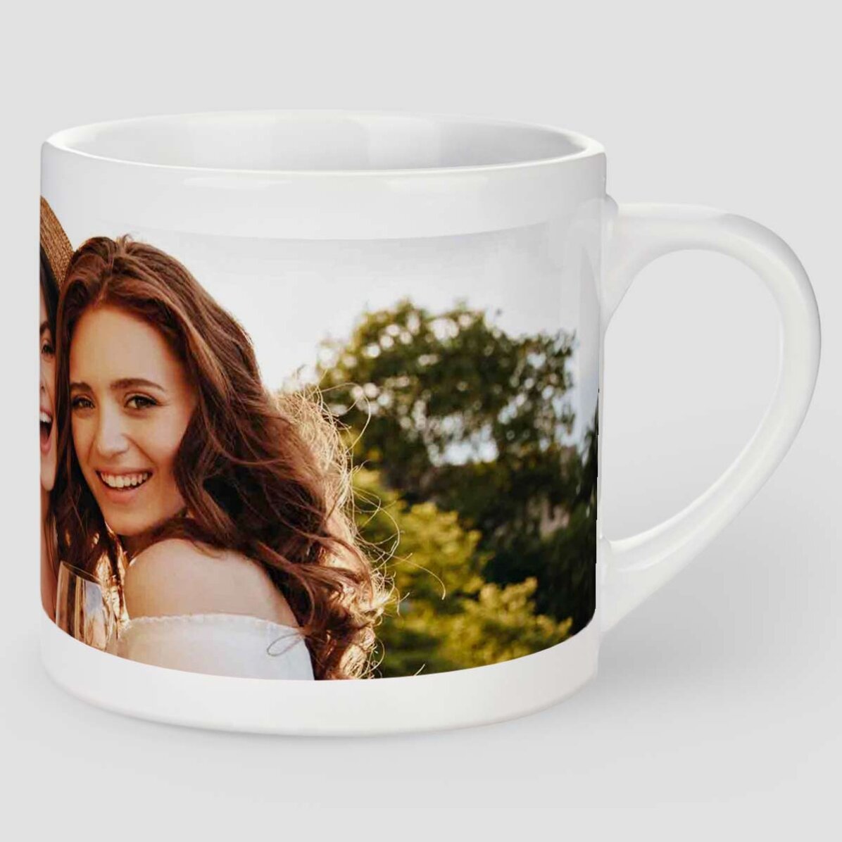 Gepersonaliseerde espressokop met een foto in liggend formaat
