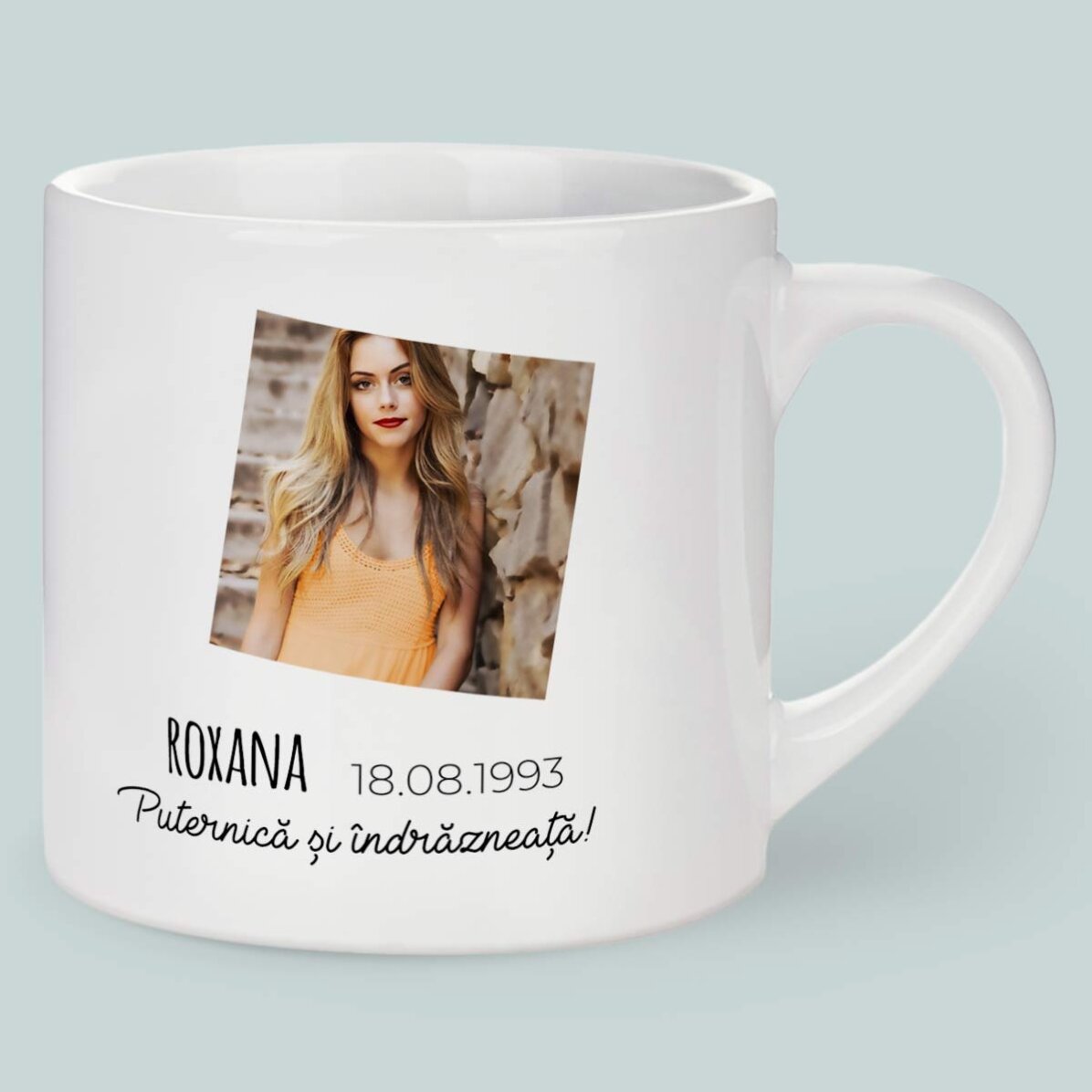 Gepersonaliseerde espressokop met foto en tekst - Sterrenbeeld Leeuw