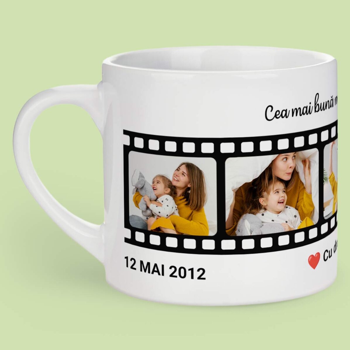 Personalised espresso cup with text and 5 photos - Your most cherished memories