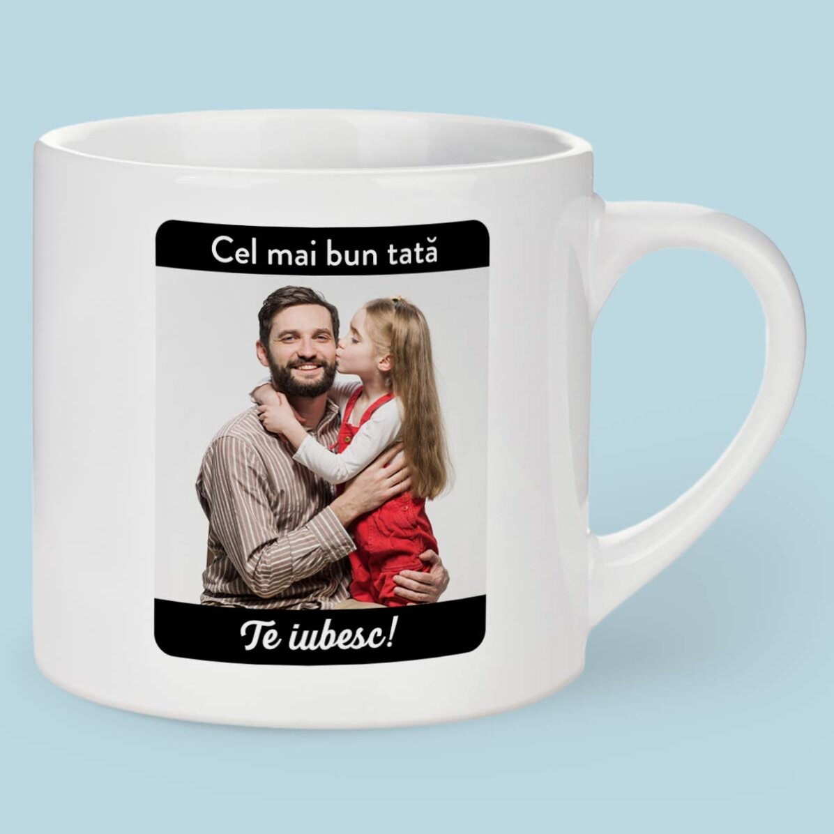 Gepersonaliseerde espressokop met tekst en foto - Mijn held