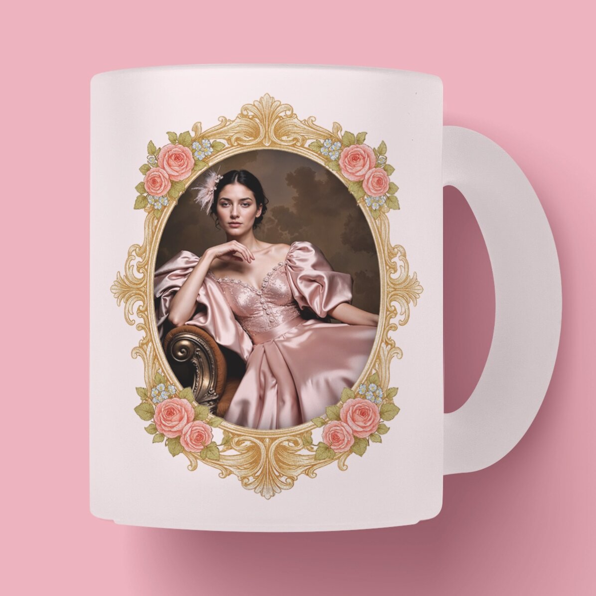 Gepersonaliseerde mok met foto en tekst - Bridgerton Aesthetic