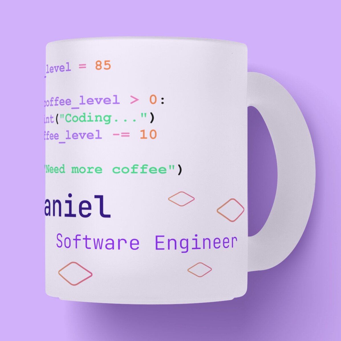 Gepersonaliseerde beker met tekst - Programming