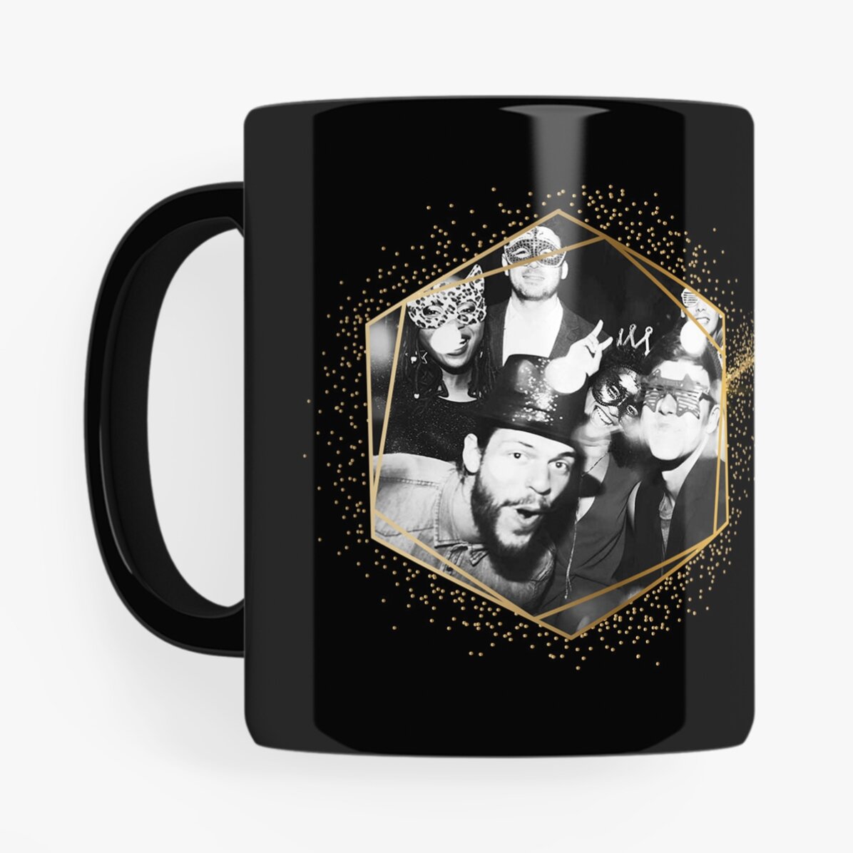 Personalised black mug with 2 photos