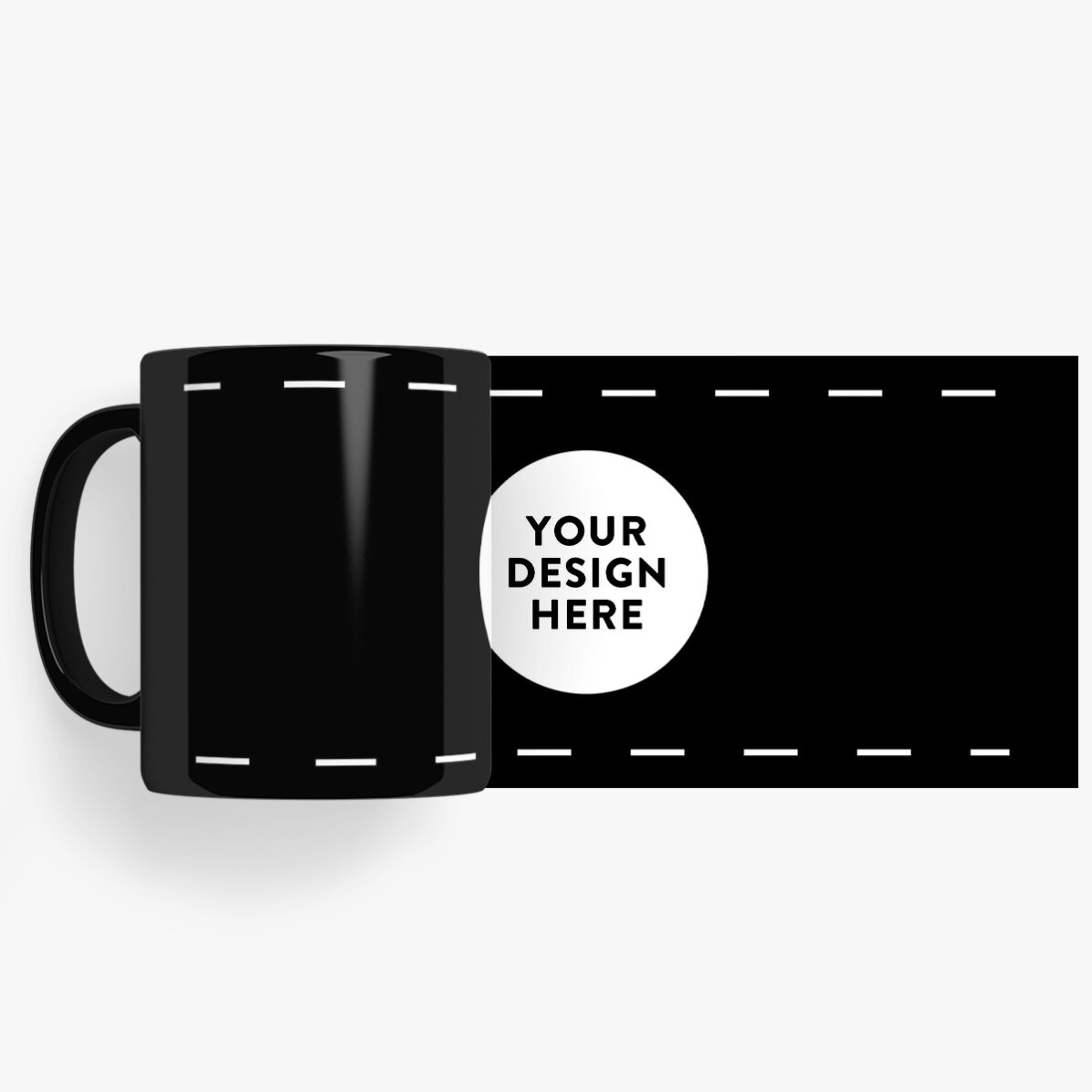 Personalised black mug with your own design