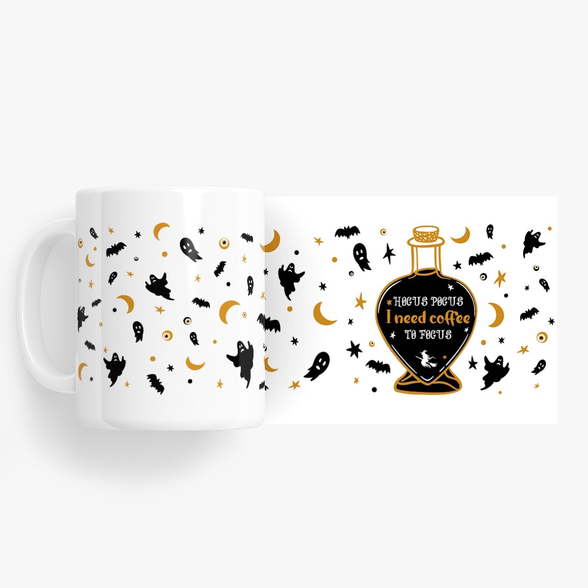 Gepersonaliseerde mok met tekst voor Halloween - Hocus Pocus