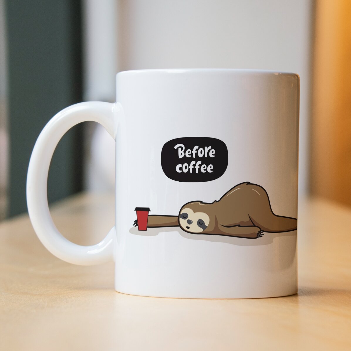 Personalised mug - Before and after coffee