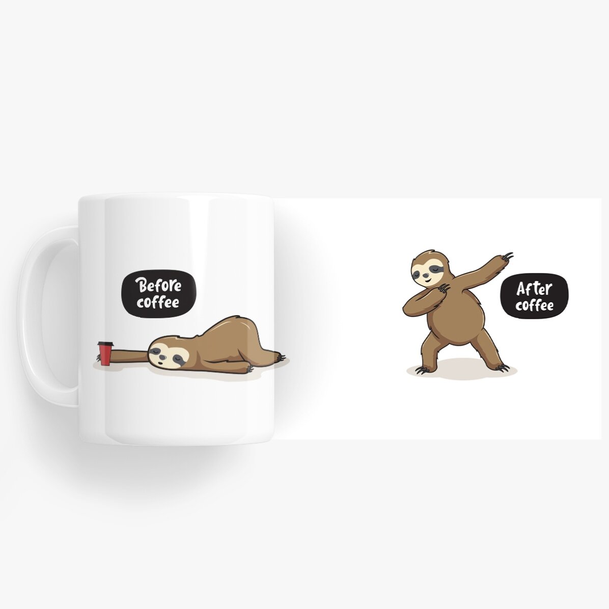 Personalised mug - Before and after coffee