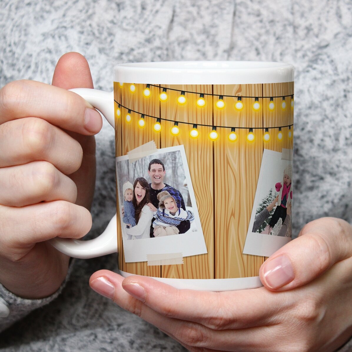Gepersonaliseerde mok met 3 kerstfoto