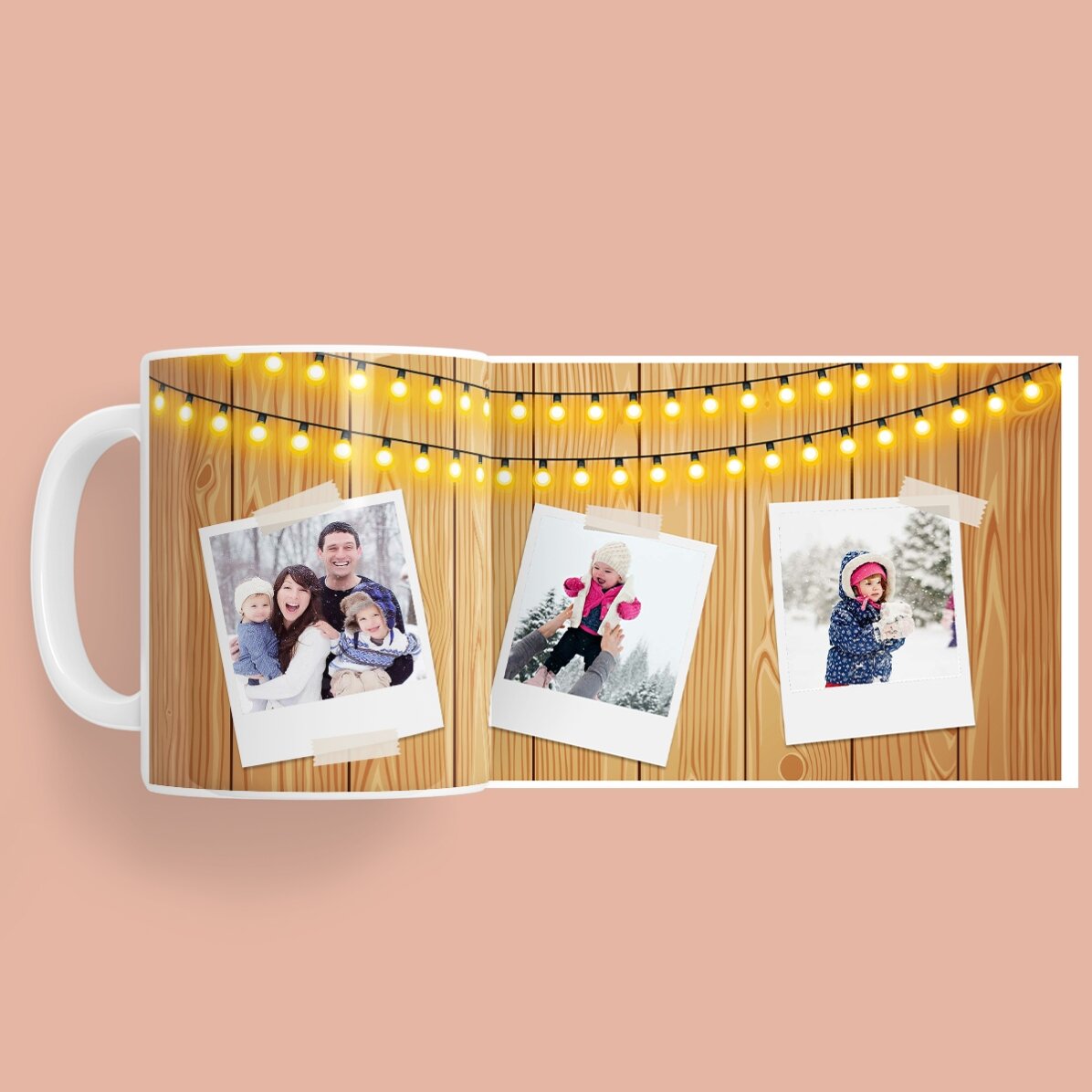 Gepersonaliseerde mok met 3 kerstfoto