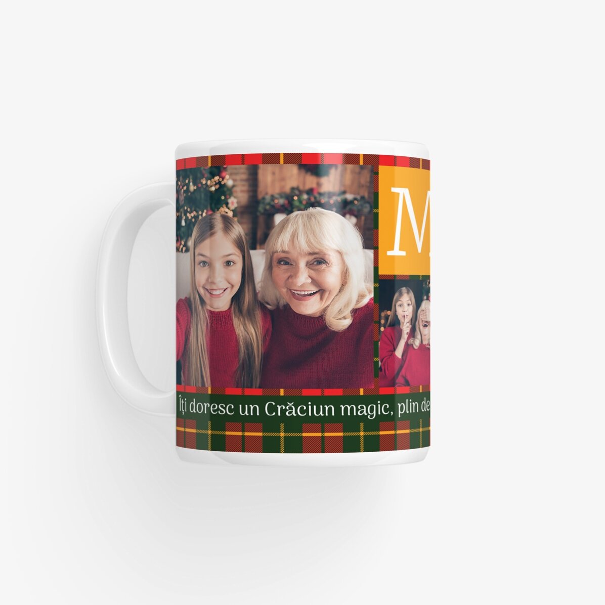 Gepersonaliseerde mok met 5 foto’s en tekst - Christmassy