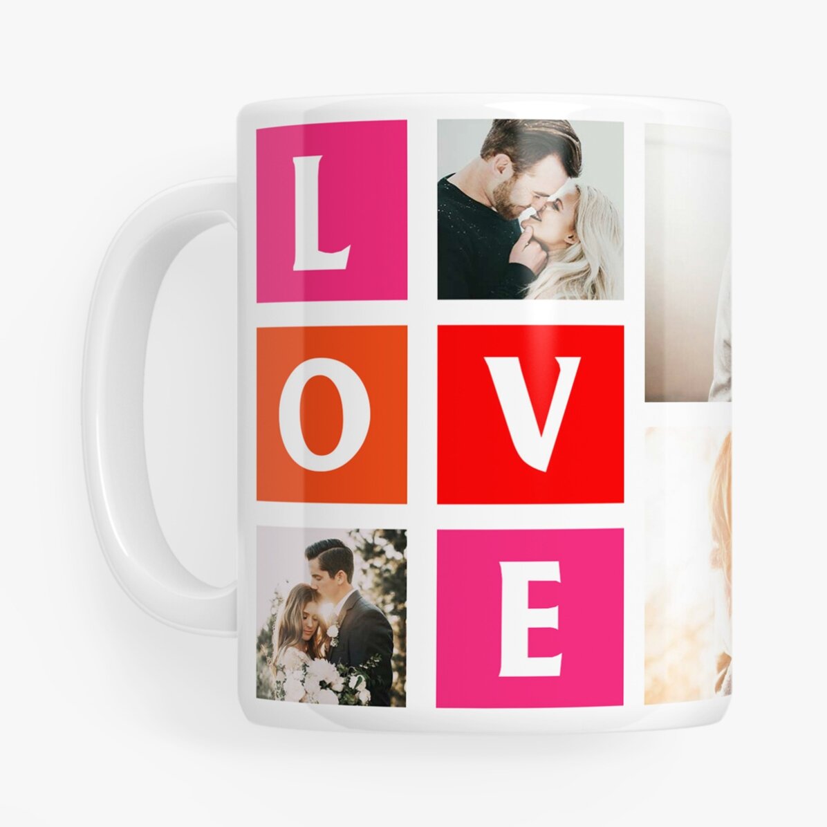 Gepersonaliseerde mok met 6 ‘love’-foto’s