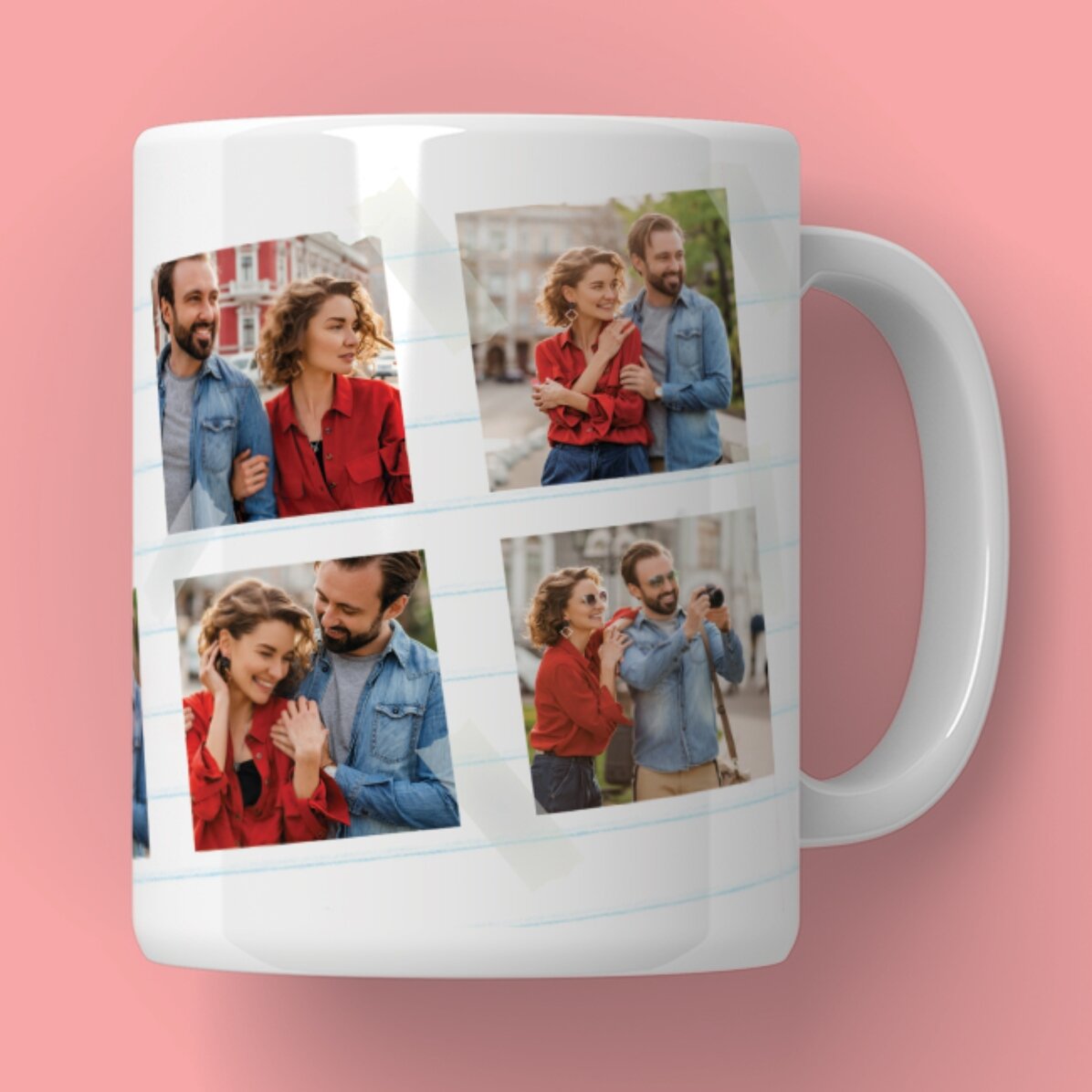 Gepersonaliseerde mok met 6 foto’s en klassieke tekst