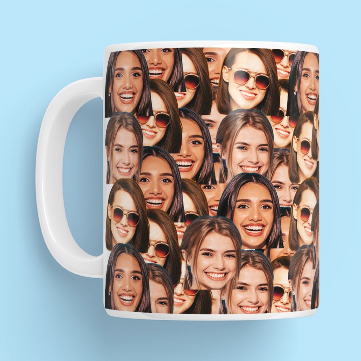 Gepersonaliseerde mok met een collage van 3 foto