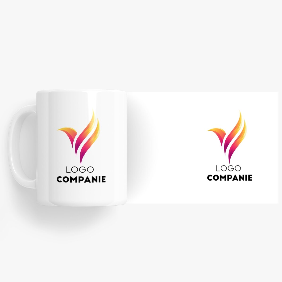 Gepersonaliseerde beker met logo aan beide zijden