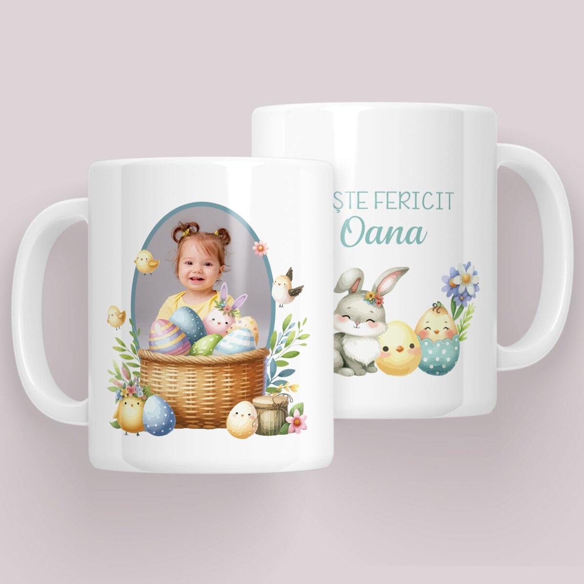 Personalised mug with message and photo - Bunny