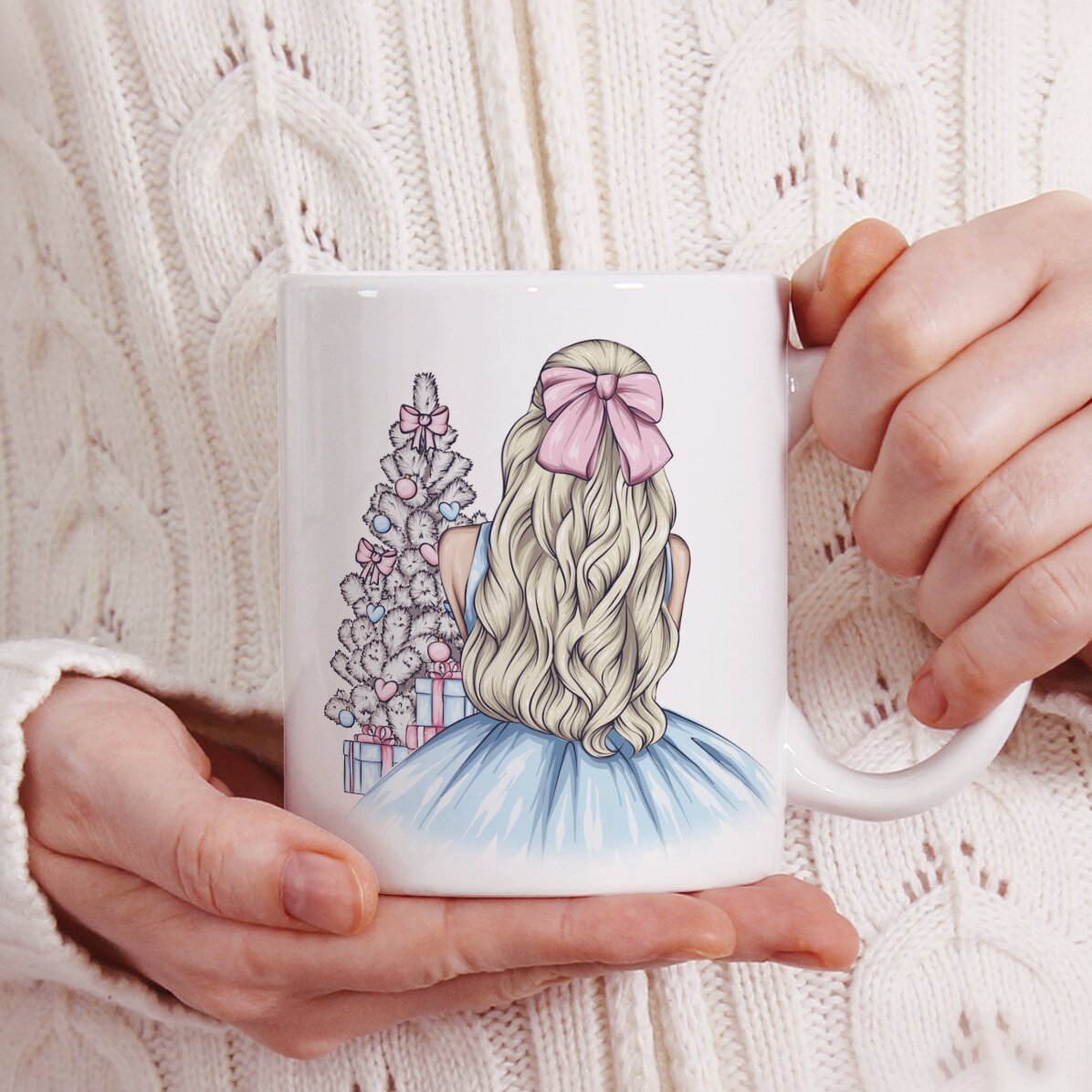 Mok met naam erop - Christmas Princess Blue