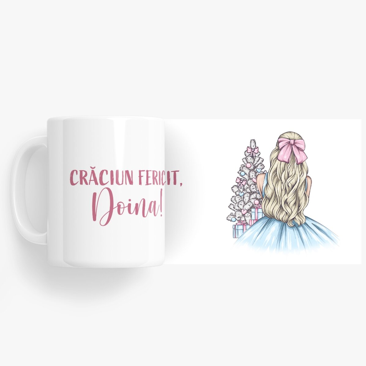 Mok met naam erop - Christmas Princess Blue