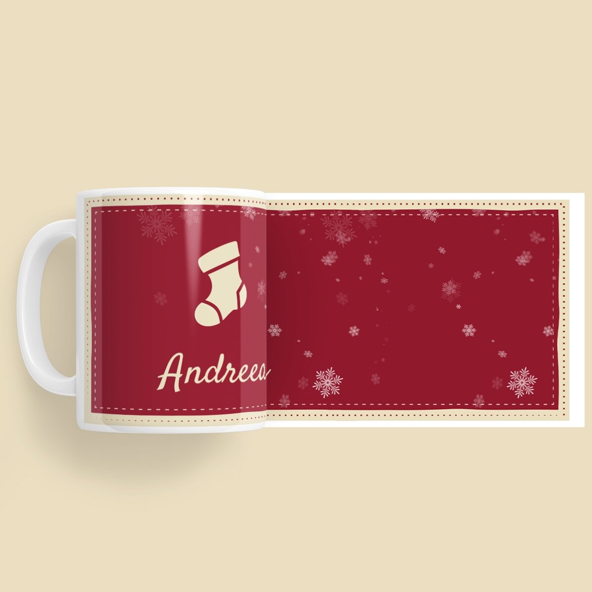Gepersonaliseerde kerstbeker met naam