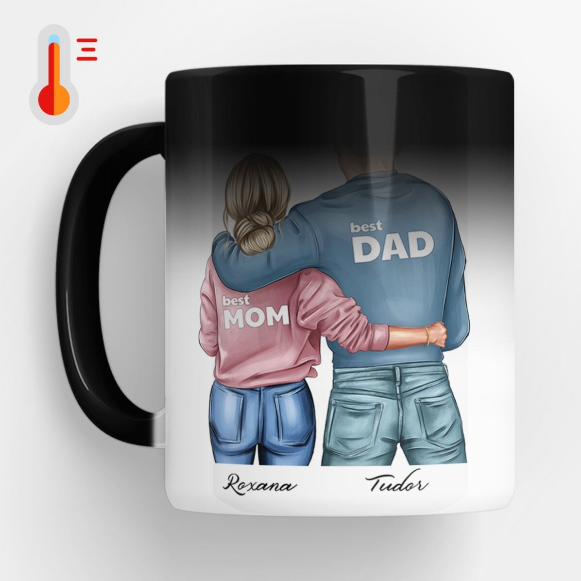 Gepersonaliseerde beker met naam - Mom & Dad